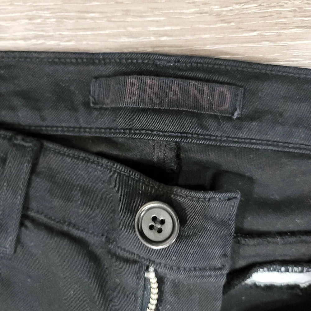 J Brand 27 Black Denim Jodhpur Skinny Jeans Ankle Zip Knee Patch‎ Equestrian